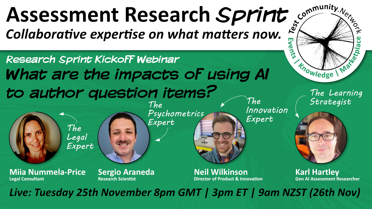 Research Sprint Webinar: What are the impacts of using AI to author question items?